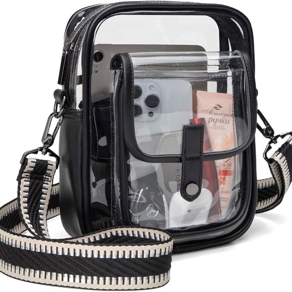 Versatile Clear Crossbody Purse: Perfect for Events, Fashionable & Splash-Proof - Picture 1 of 6